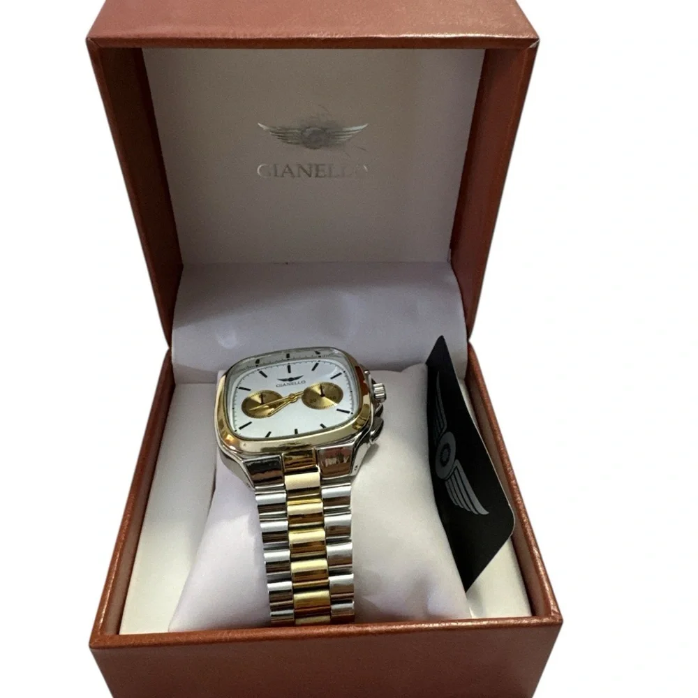 Gianello Square Fusion 42 Chrono Two tone Men Stainless Steel Watch